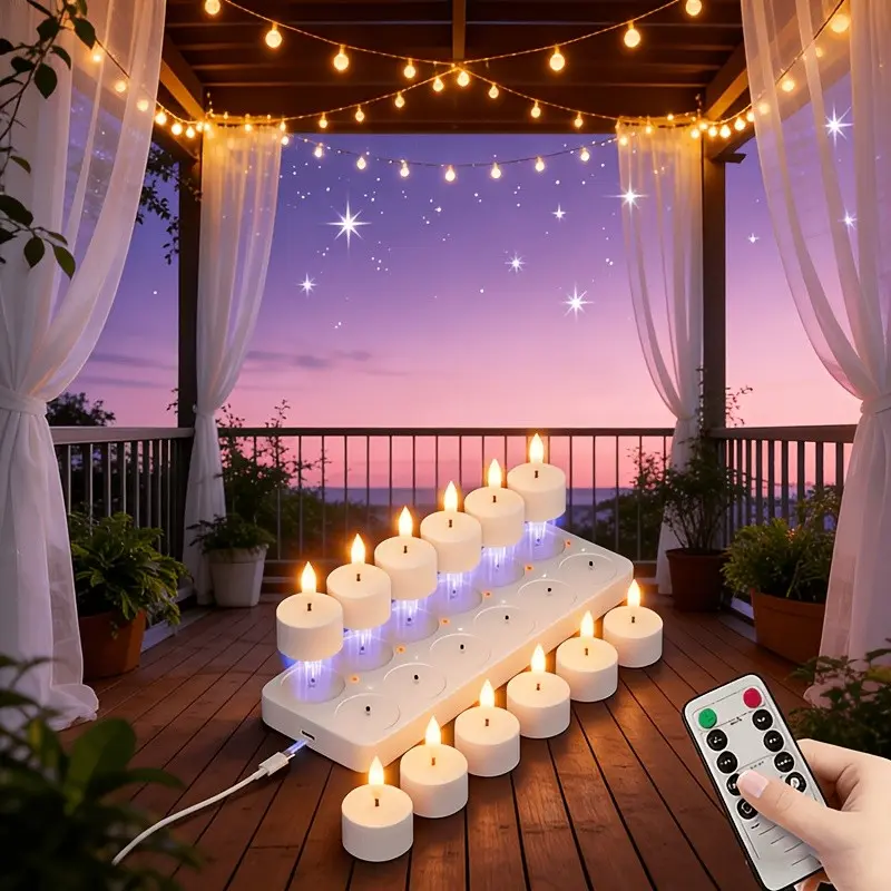 6/12 Rechargeable LED Candles Lamp, Remote Control Dimming, Safe And Fire-Free, Long-Lasting Battery Life, Suitable for Proposal, Parties, Festivals, Restaurants, Atmosphere, Anniversaries, Garden Lighting Decoration