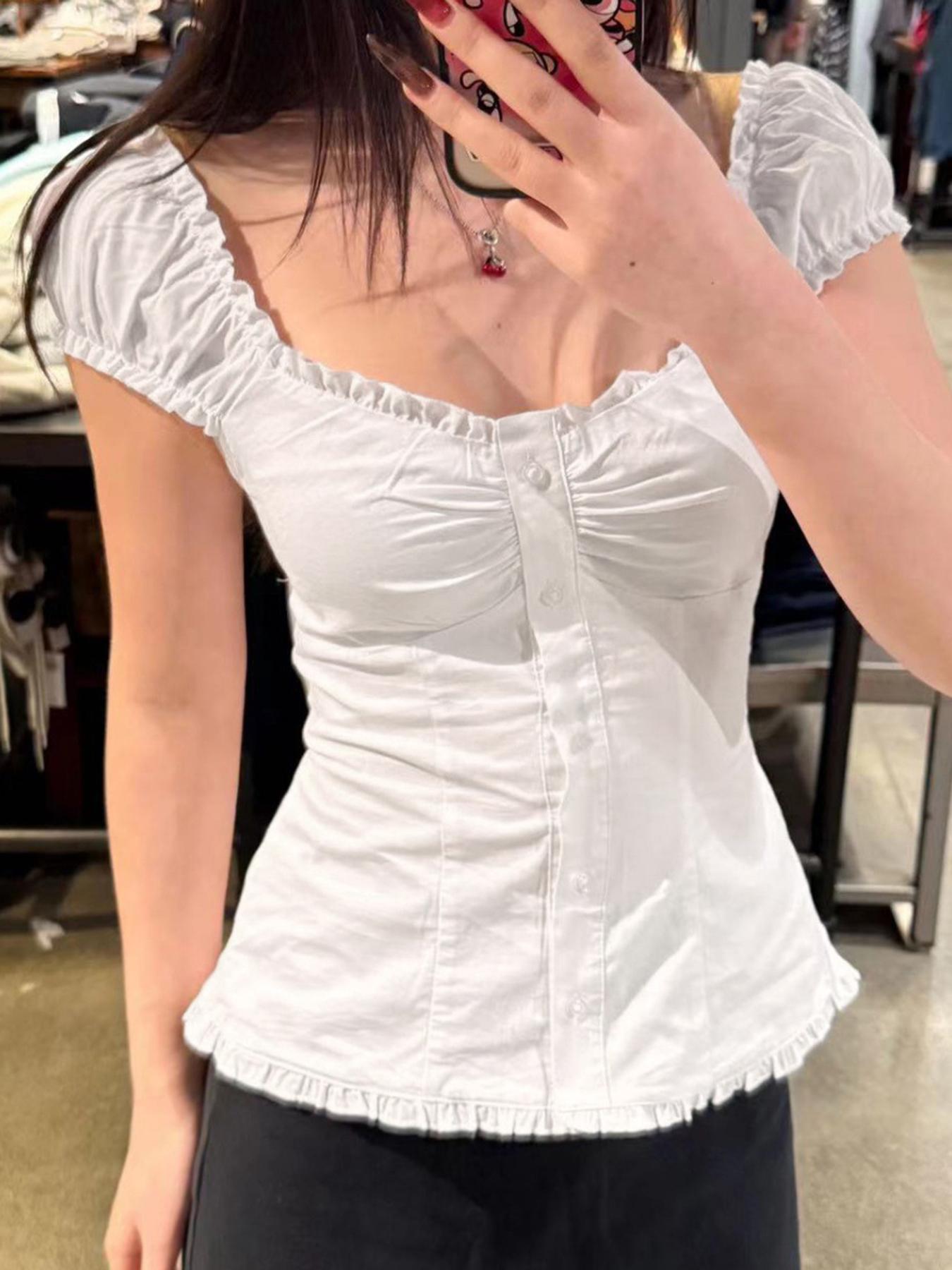 Women's Shirt, Blouse, Casual Short Sleeve Top for Summer, Women's Clothing for Daily Wear