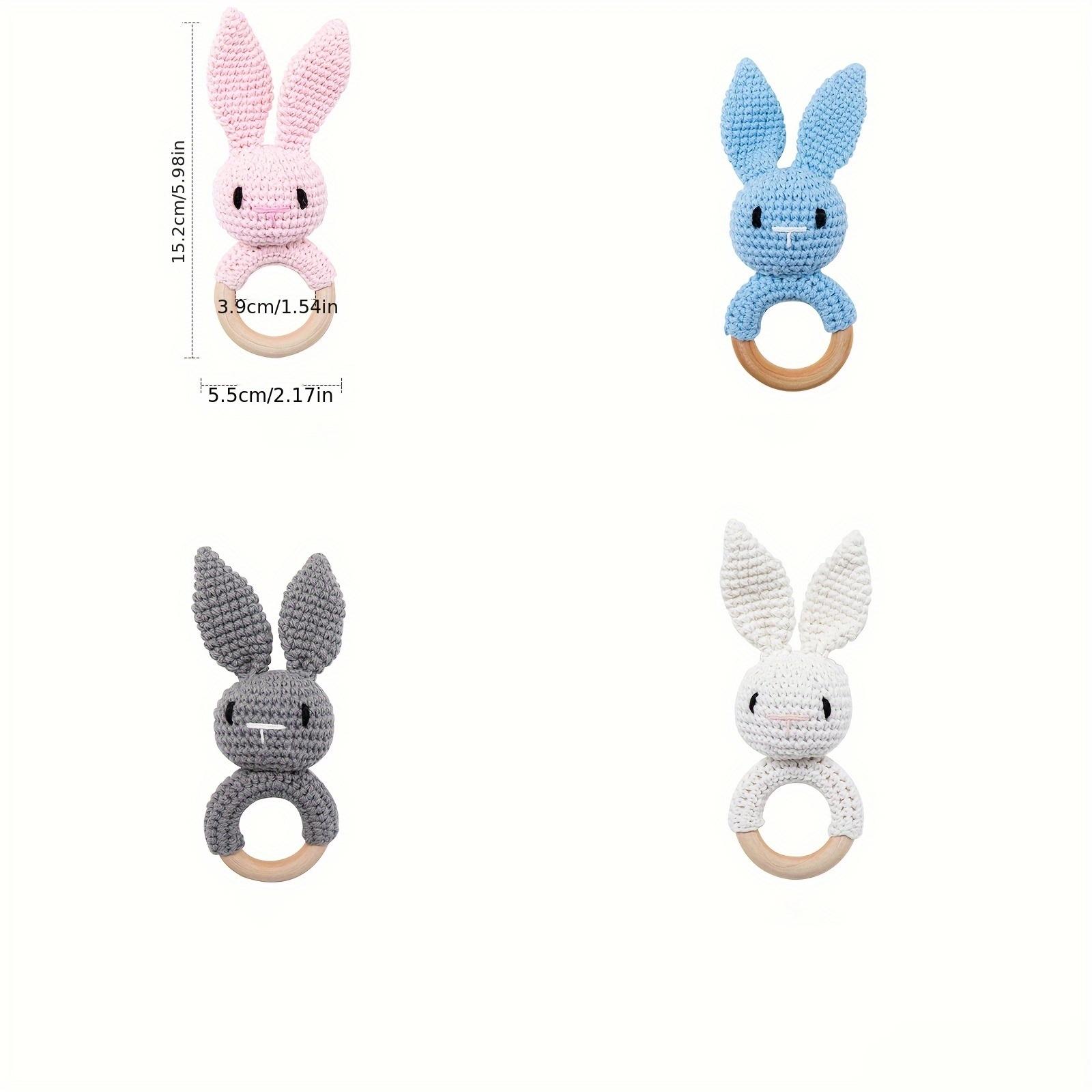 Cute Bunny Rabbit Rattle Toy for Newborn Babies, Handheld Baby Infant Soothing Toy, Perfect Gift for Easter, Must-Have for Moms