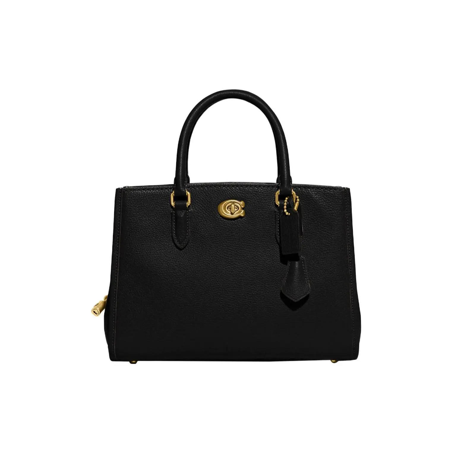 COACH Brooke 28 Classic Leather Tote Bag for Women – Large, Black, Handheld, Shoulder, or Crossbody Style