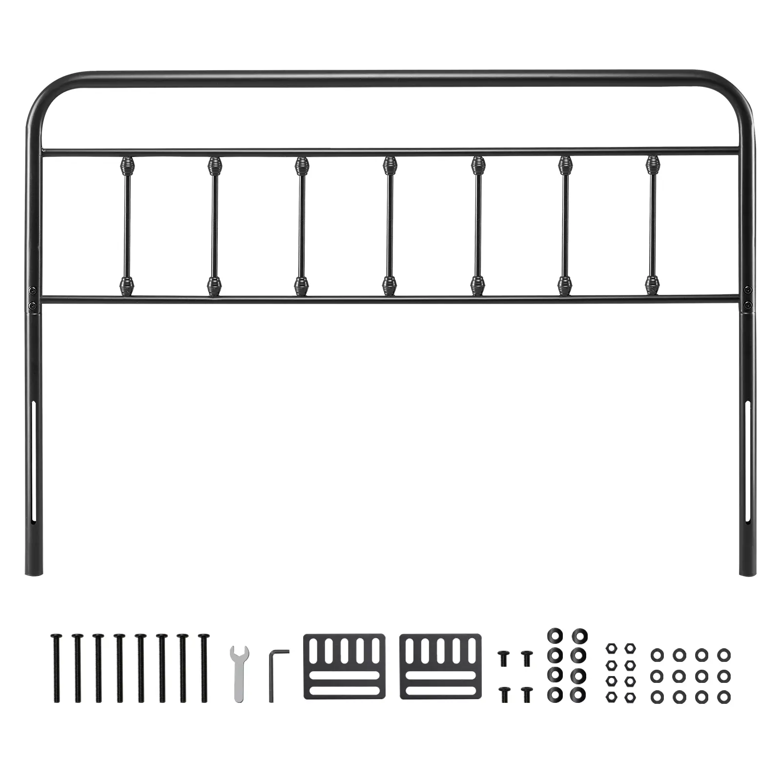 Metal Headboard, Queen Size Headboard with Adjustable Height, Metal Headboard for Queen Size Bed, W59.65 x H40.55 x D1.5 inches, Ideal for Bedroom, Hotel, Homestay, Dormitory, Black
