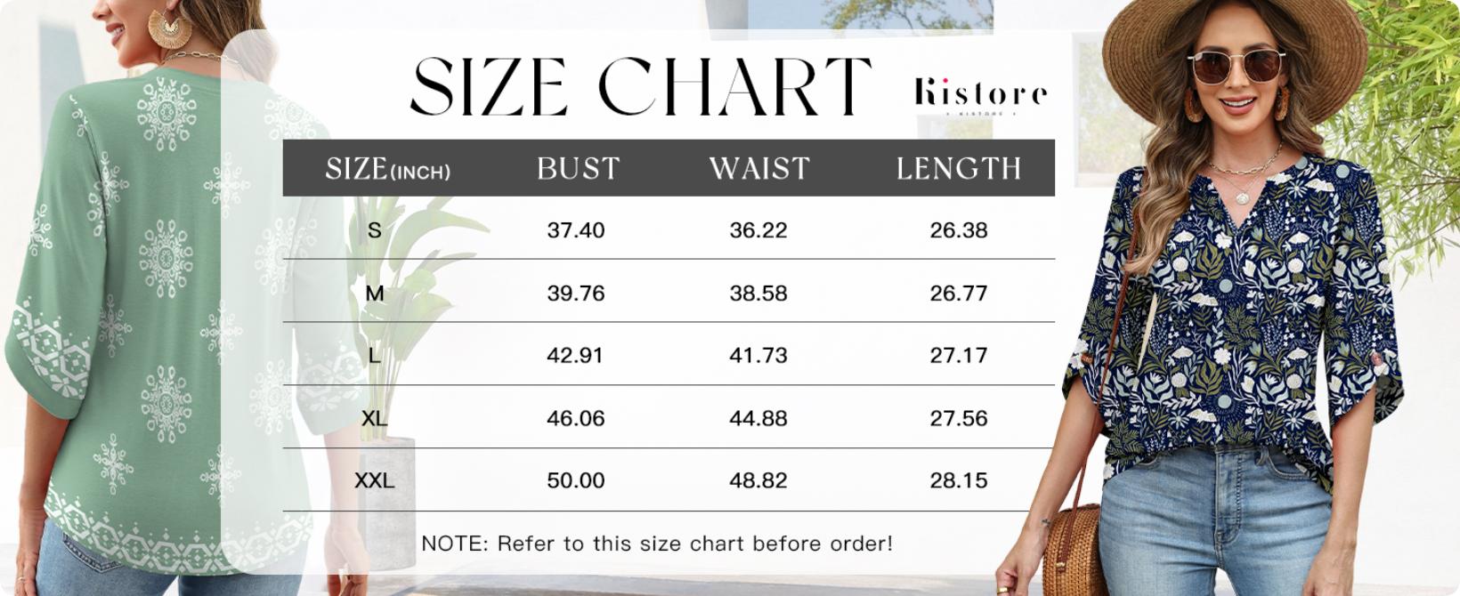 Womens 3/4 Length Sleeve Tunic Tops Casual V Neck Shirts Business Work Blouses Trendy Flowy Tees