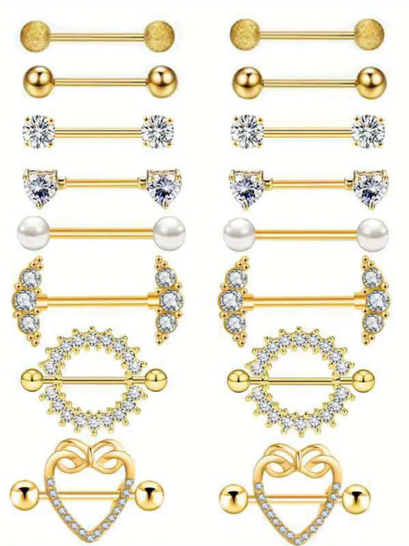 8 pairs 16G Nipple Ring Stainless Steel Butterfly Snake Leaf Straight Barbell Tongue Rings Nipplerings Piercing Rings  Body Piercing Jewelry Body Jewellery
