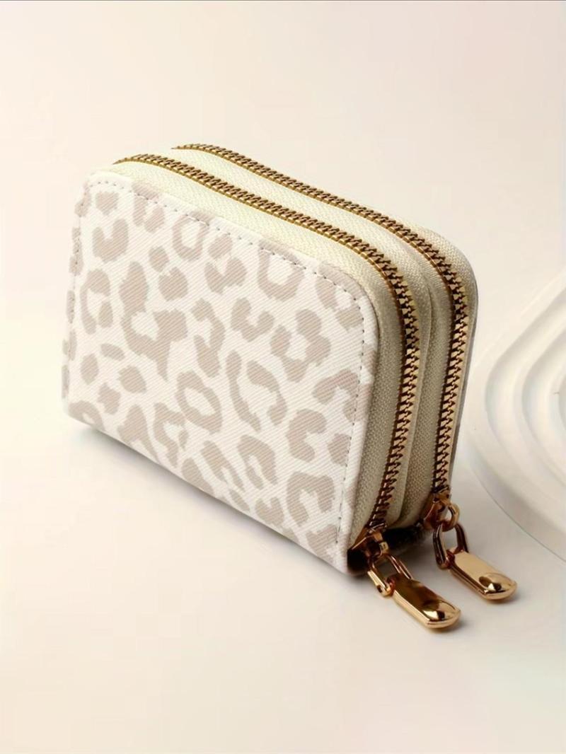Fashion Leopard Pattern Zipper Card Holder, 2024 New Style Casual Versatile Card Holder for Women, Trendy All-match & Exquisite Card Holder for Daily Use, Purse