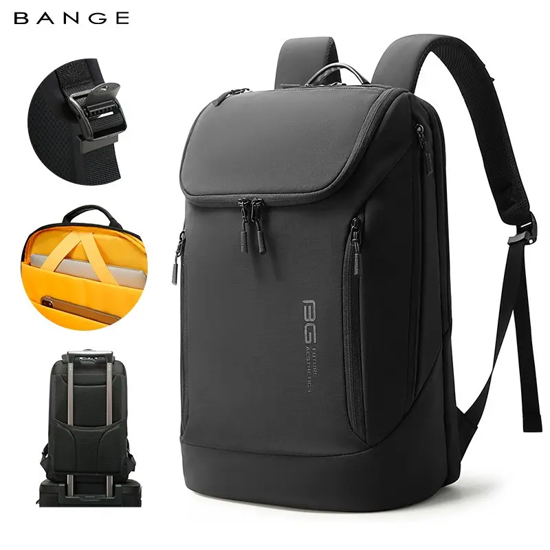 Bange Backpack Men's Business Backpack Korean Edition Large Capacity Computer Travel Student Backpack Casual Men's Storage Bag Polyester Laptop Backpack