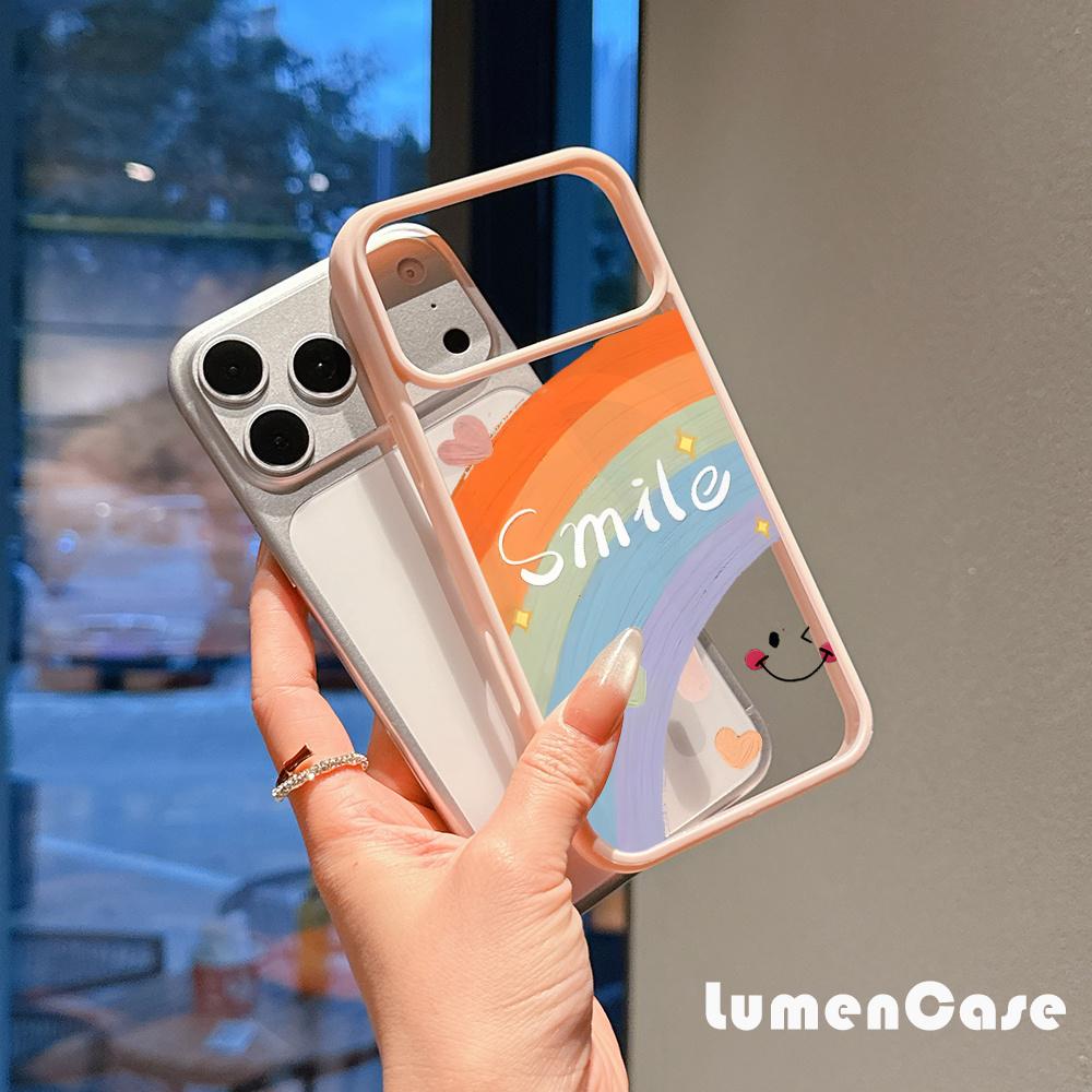 Rainbow smiley face pattern, macaron magnetic phone case, suitable for iPhone 17/16/15/14/13/12/11/Pro/Pro Max/Plus. A perfect gift for yourself, Valentine's Day, or for couples