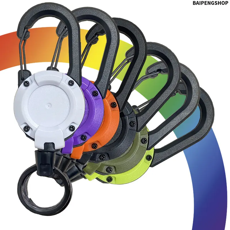 2026 Heavy Duty Retractable Keychain Clip With Strong Steel Wire Cable, Compact High Elasticity Gear Tether, Sturdy Secure Lanyard For Fishing Tackle, Camping Lantern & Outdoor Gear Storage