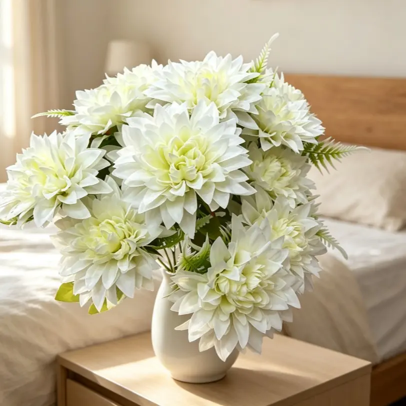 2 Artificial Gerbera Daisies, Realistic Fake Flowers for Vase Centerpiece, Wedding DIY Bride Bouquet, Party Home Decor