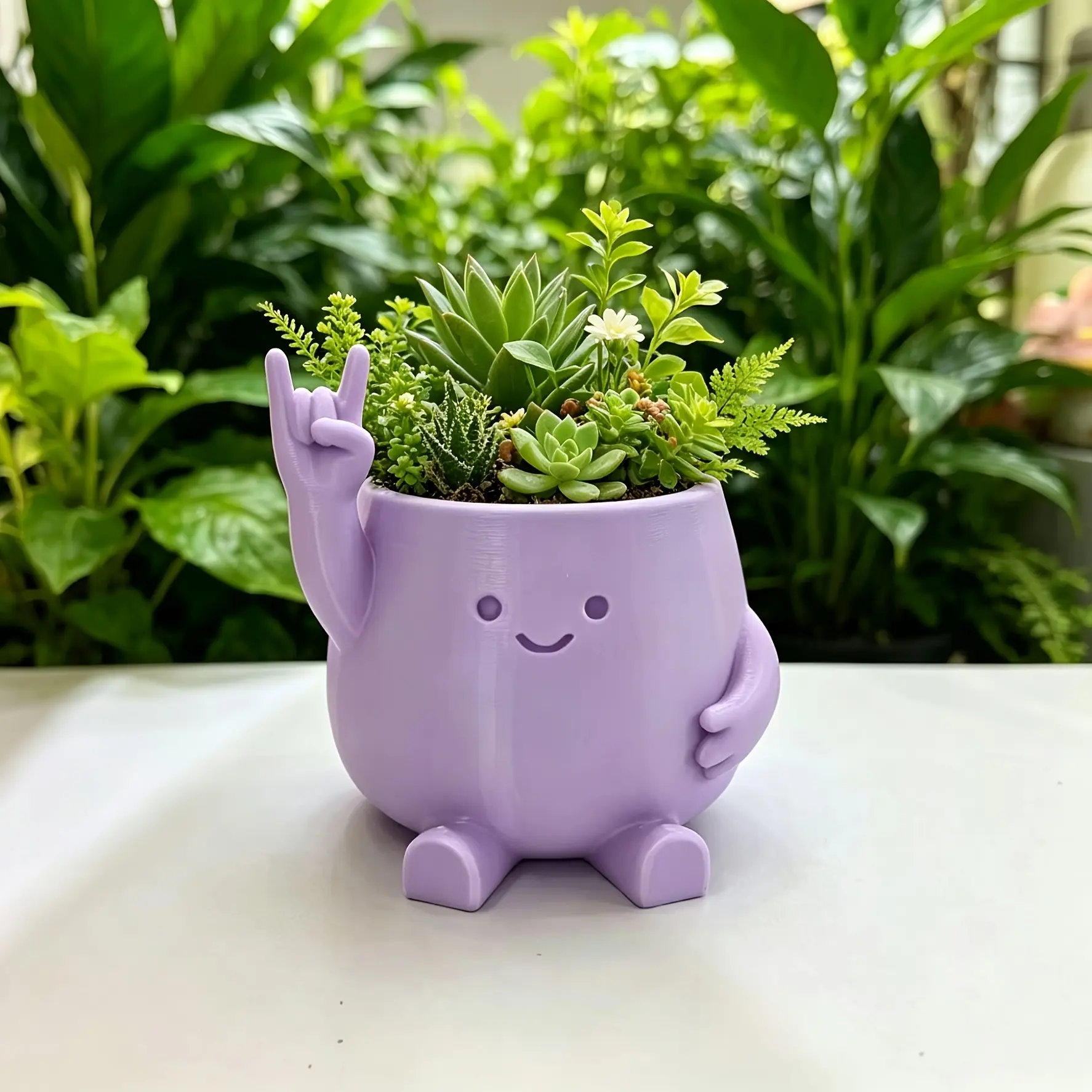 [Ideal Gift] 1pc 1pcs Multifunctional Succulent Pot with Different Expressions Suitable for Small Plants, Cacti & Flowers - Lightweight Plastic Planter Box with Polished, Irregular Shape /Outdoor Decor for Home, Office, Desk - Ideal Gift