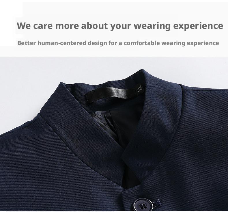 Men's Stand Collar Mandarin Suit  Slim Fit Stage Performance Groom Tuxedo, Young Men's 2 Piece Formal Wear