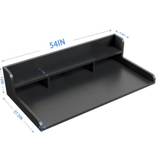 【Bellemave】Washer Dryer Countertop, Laundry Wood Shelf Topper with Edge, 54" Width x 27.5" Depth Double Layer Organizer for Washer and Dryer Laundry Hamper Counter Storage Organization, WALNUT Washing Machine