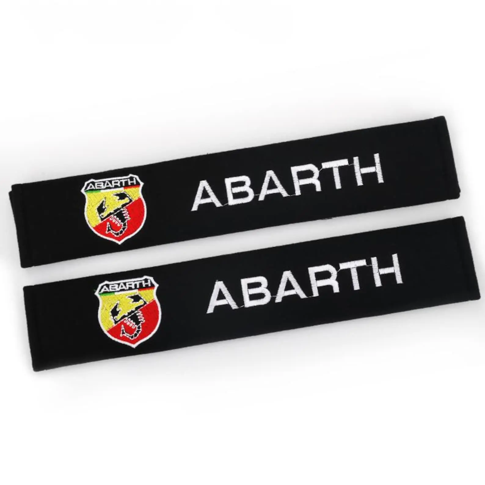 ABARTH 33cm Extended Car Seat Belt Shoulder Pads, Automotive Car Interior Accessory Fastener-Clip Compatible Extended Pads, 33X6.5cm, 33Cm * 6.5Cm