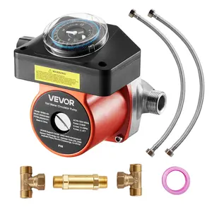 VEVOR Hot Water Recirculating Pump, with Bypass Valve, Instant Recirculation Pump Kit with Timer, Adapter, Circulation Circulator System, Stainless Steel Head, 0.13 HP 110-120V, for Tank Water Heater