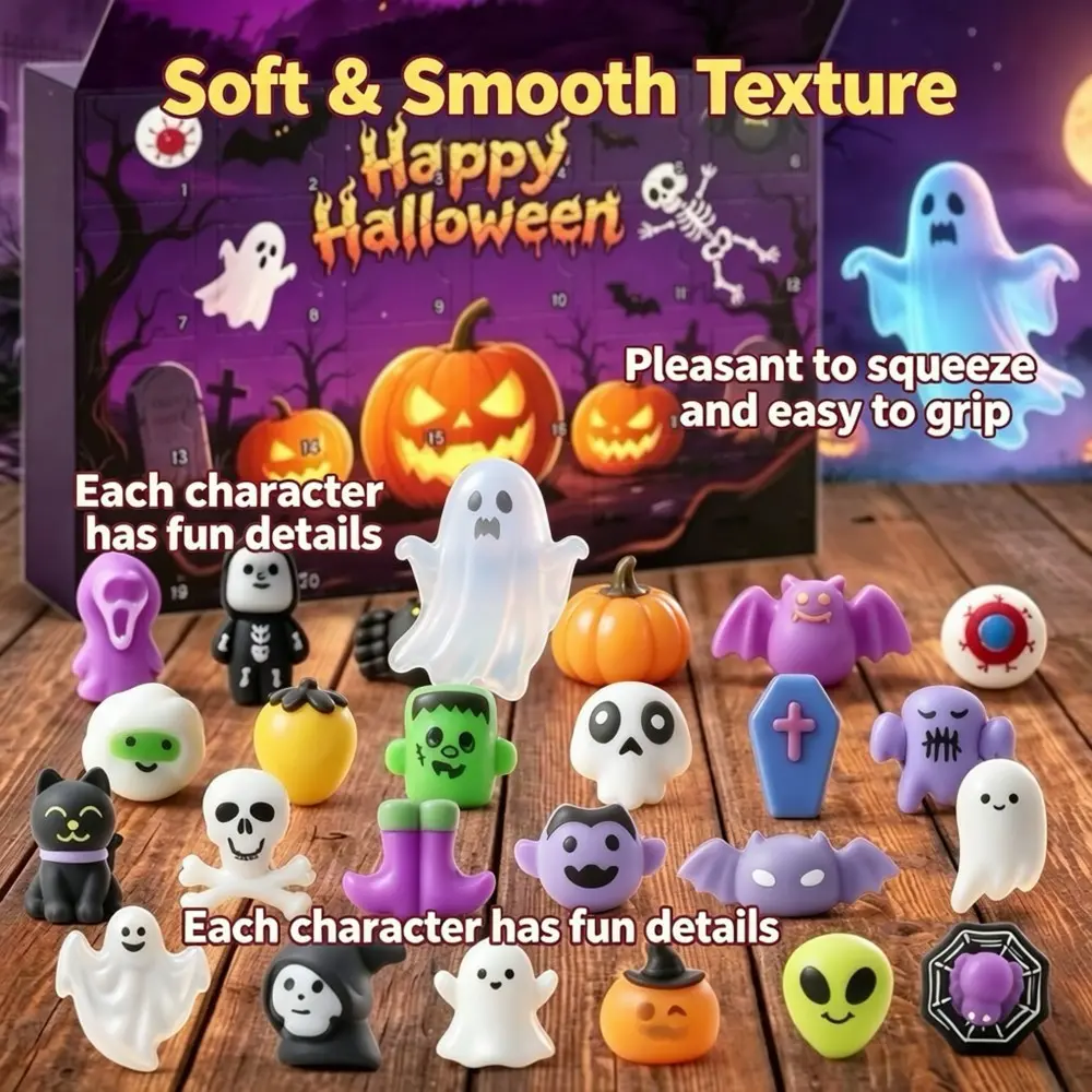 24 Pieces 2026 Halloween Advent Calendar, Countdown Pinch Music Calendar, Gift Box, Perfect for Halloween Celebrations, Unique Holiday Gift Idea
