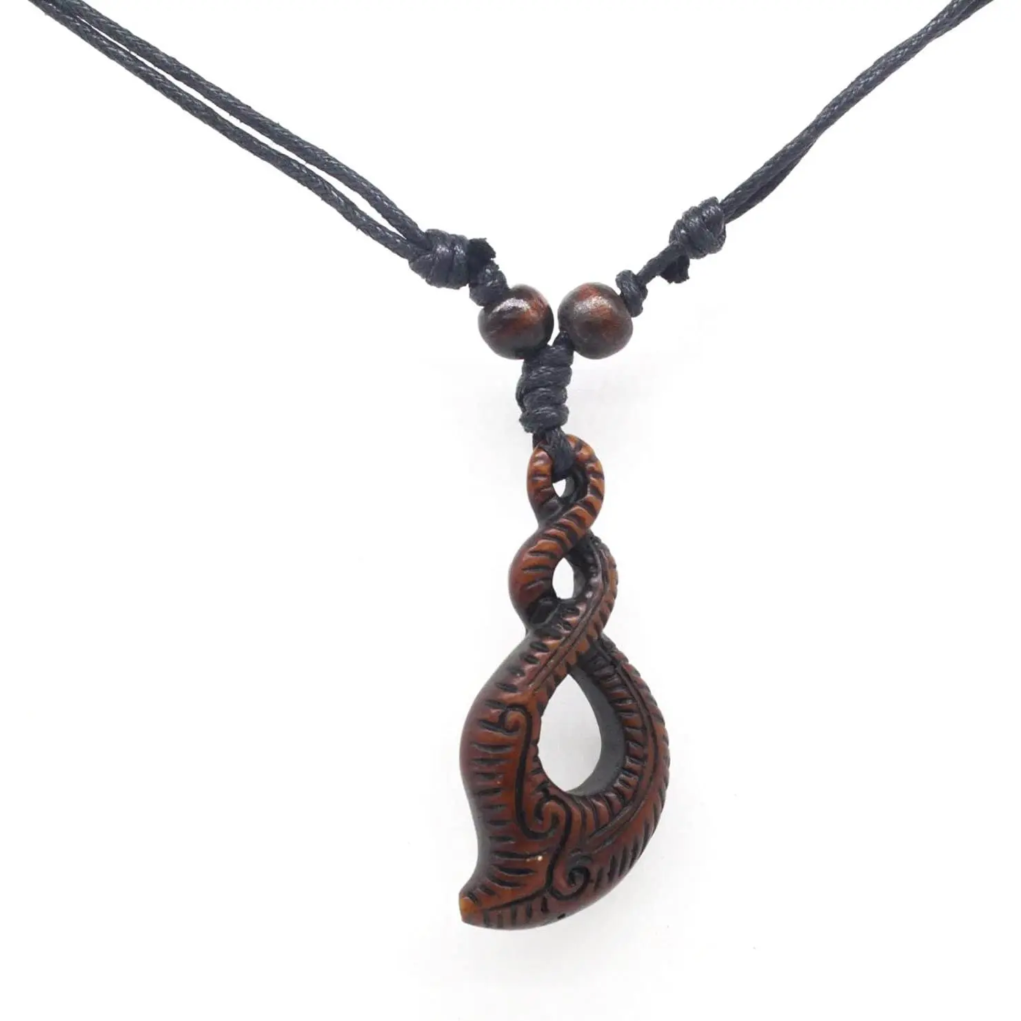 Maori Double Twist Pendant Necklace - Hawaiian Tribal Necklace for Men