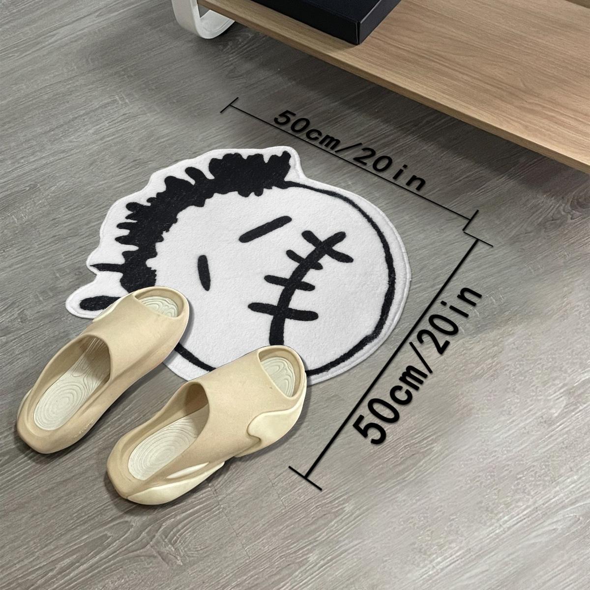 Creative Art Hip Hop Design Rug, Cartoon Pattern Rug, 1 Count Little Boy Pattern Floor Mat, Decorative Carpet for Home Living Room Bedroom Study Room