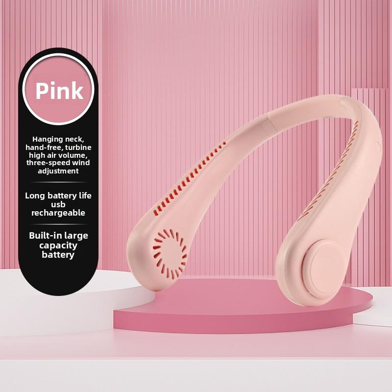 In-stock gift wholesale neck-mounted fan USB rechargeable outdoor high-power cooling small neck fan