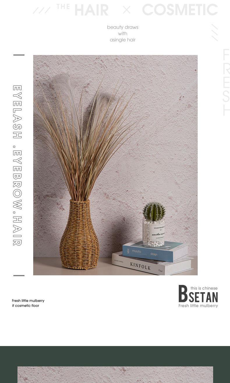 Handwoven Vintage Rattan-Look Floor Vase, Minimalist Home Decor for Living Room & Balcony, Decorative Flower Cylinder for Tabletop