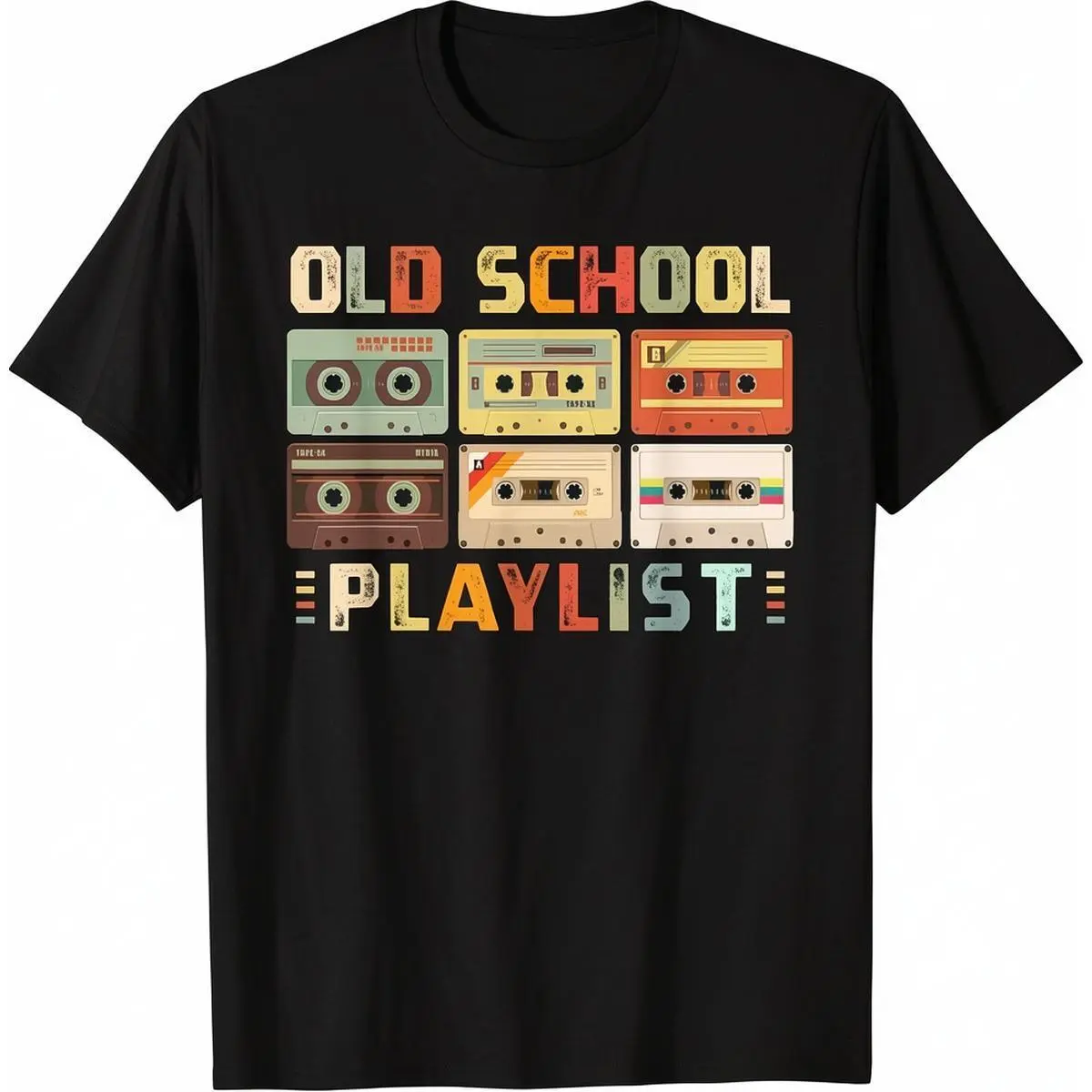 Men's 80s Retro Graphic Tee, Unisex Old School Cassette Tape Music Shirt in Pure Cotton with a Classic Fit, Preppy, Korean, Streetwear, Tshirt, Basic, Shortsleeve, Casual, Fashion Apparel, Chic, Graphic Print