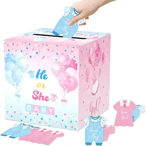 Voting  with Box and 50 Ballot Cards, Boy or Girl  Shower Party Supplies, He or She  Shower Voting  Fun  Activity  for Guests