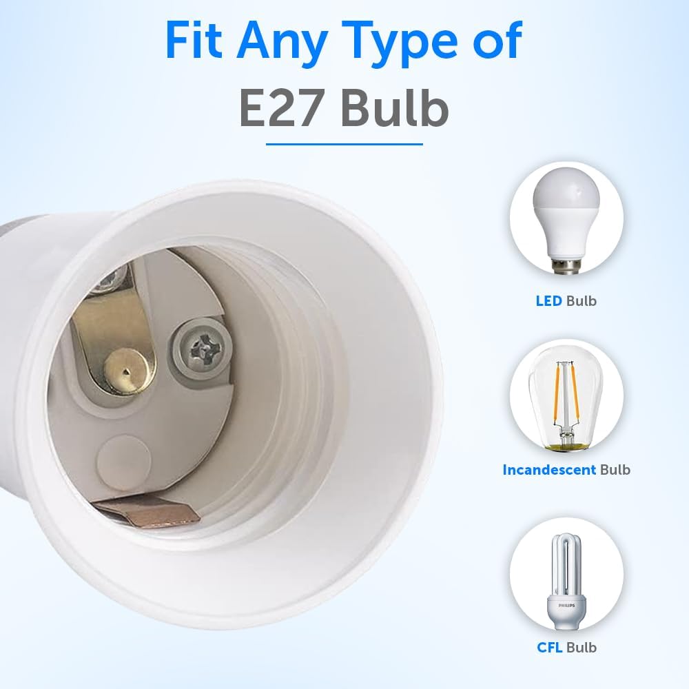 High-Quality B22 to E27 Lamp Socket Adapter for Lighting Fixtures,Bulbs & Lamp, Electrical Appliances Sturdy Bakelite Material,Durable Electrical Wood Material, B22 Base for Lamp Holder Adapter , Flexible Arm for Easy Home and Office Use