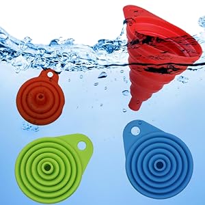 Kitchen Funnel Set 4 Pack, Small and Large, Gadgets Accessories Foldable Silicone Collapsible Funnels for Filling Water Bottle Liquid Transfer Food Grade Kitchen Funnel Set 4 Pack, Small and Large, Gadgets Accessories Foldable Silicone Collapsible Funnels for Filling Water Bottle Liquid Transfer Food Grade