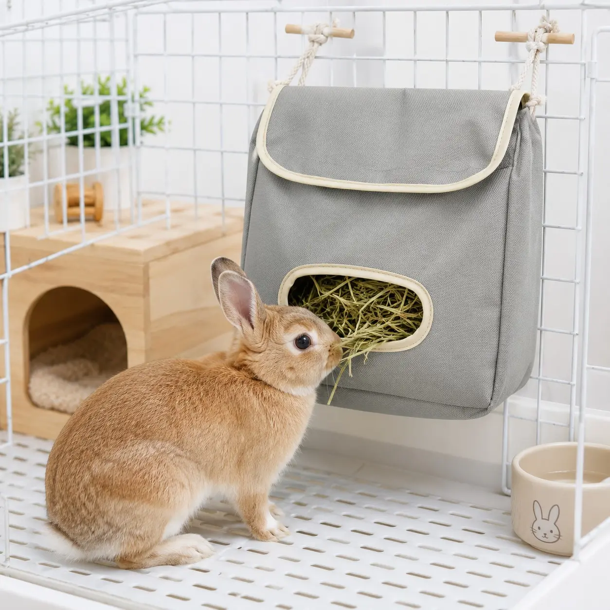 Rabbit Hanging Hay Bag, Rabbit Feed Bag, Dutch Pig Hamster Feeding Bag, Small Pet Supplies, Convenient and Durable Design