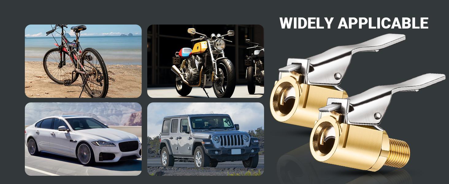 1/2 Pcs Brass Locking Tire Air Chuck, Tire Inflator Hose Adapter for Twist On Connection Convert to Lock On, No Air Leakage Air Compressor Pump Clip On Tire Chucks, Tire Nozzle with Tire Valve Thread