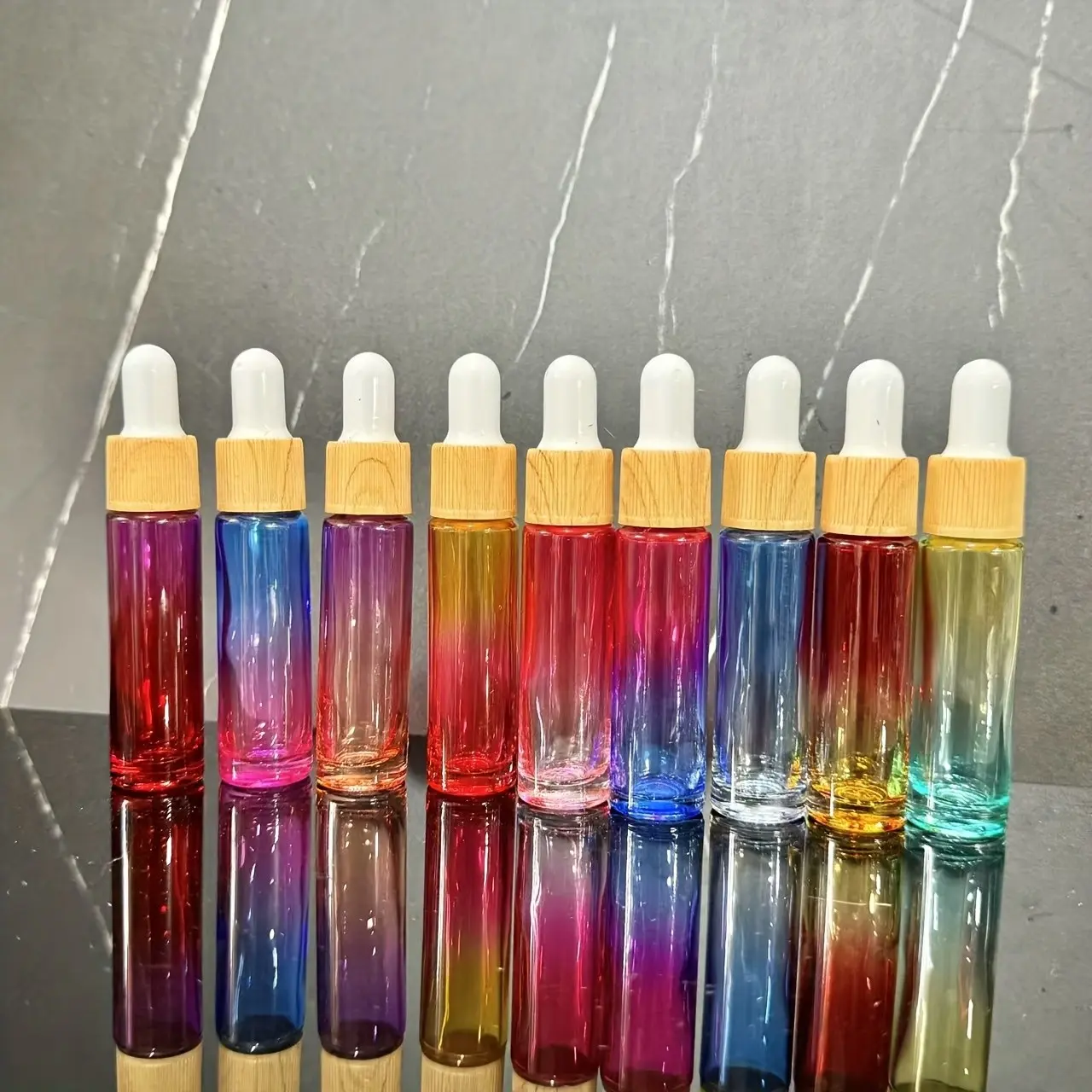 10ML 0.33oz Reusable Mini Dropper Bottle Set, Macaron Color Glass Essential Oil Bottles, Portable Refill Bottle Perfume Skincare Container for Travel