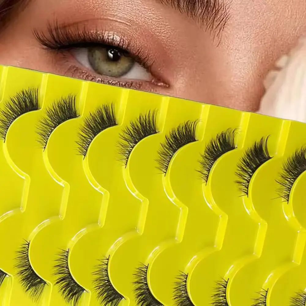 10 Pairs Half-Length False Eyelashes, Natural Fine Cat Eye Effect, Reusable Strip Lashes, Short Dangle Lashes, Tail End Lashes, 3/4 Lashes, High Quality Eyelashes