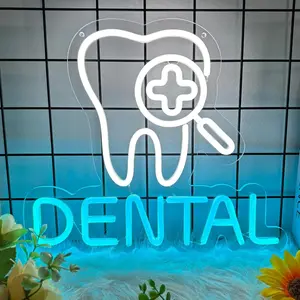Adjustable Dental Neon Light Sign for Wall Decoration, LED Dentist Office Sign, USB Powered Glowing Gift, Tooth Neon Light Decorations