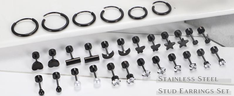 Florideco Small Tiny Stud Earrings for Women Hypoallergenic Flat Back Earrings 14K Gold Plated Surgical Stainless Steel Earrings Sets Screw Back Cartilage Earrings