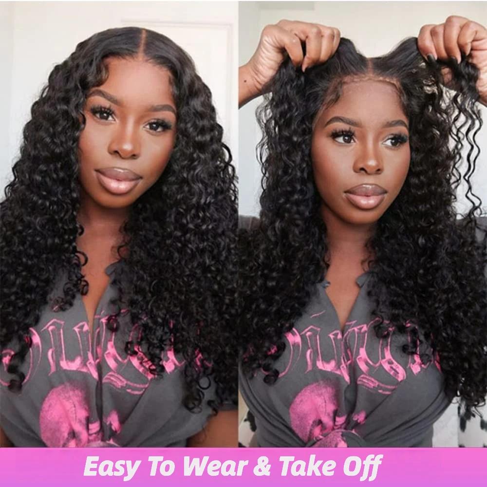 [Beginner Friendly] Bling Hair Glueless Wig Deep Wave 6x4 7x5 9x6 Real Human Hair Wigs HD Transparent Pre Cut Lace Closure Wigs Ready to Wear No Glue Wig 13x6 Lace Front Wigs TikTokShopHolidayHaul