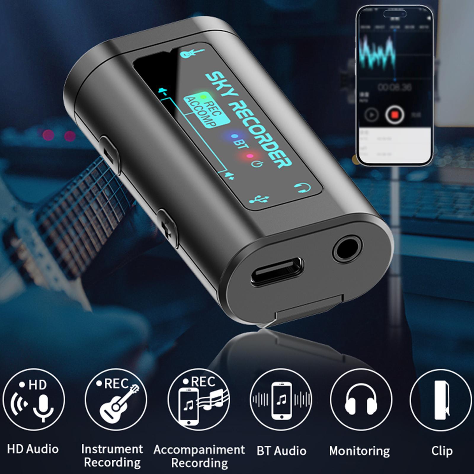 Guitar Audio Interface, Pocket Internal Recording Sound Card with Type-C for Live Streaming by iPad, iPhone, Android, PC Plug and Laptop Plug & Play