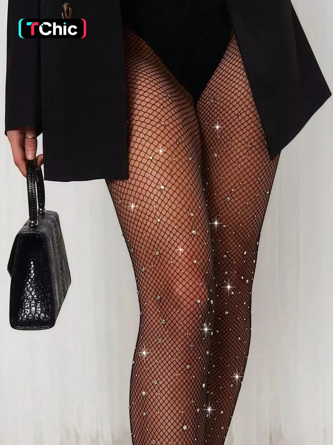 Women's Fishnet Stockings, Rhinestone Transparent Net Socks, Fashionable Thin Underwear Pantyhose, Comfortable Daily Wear