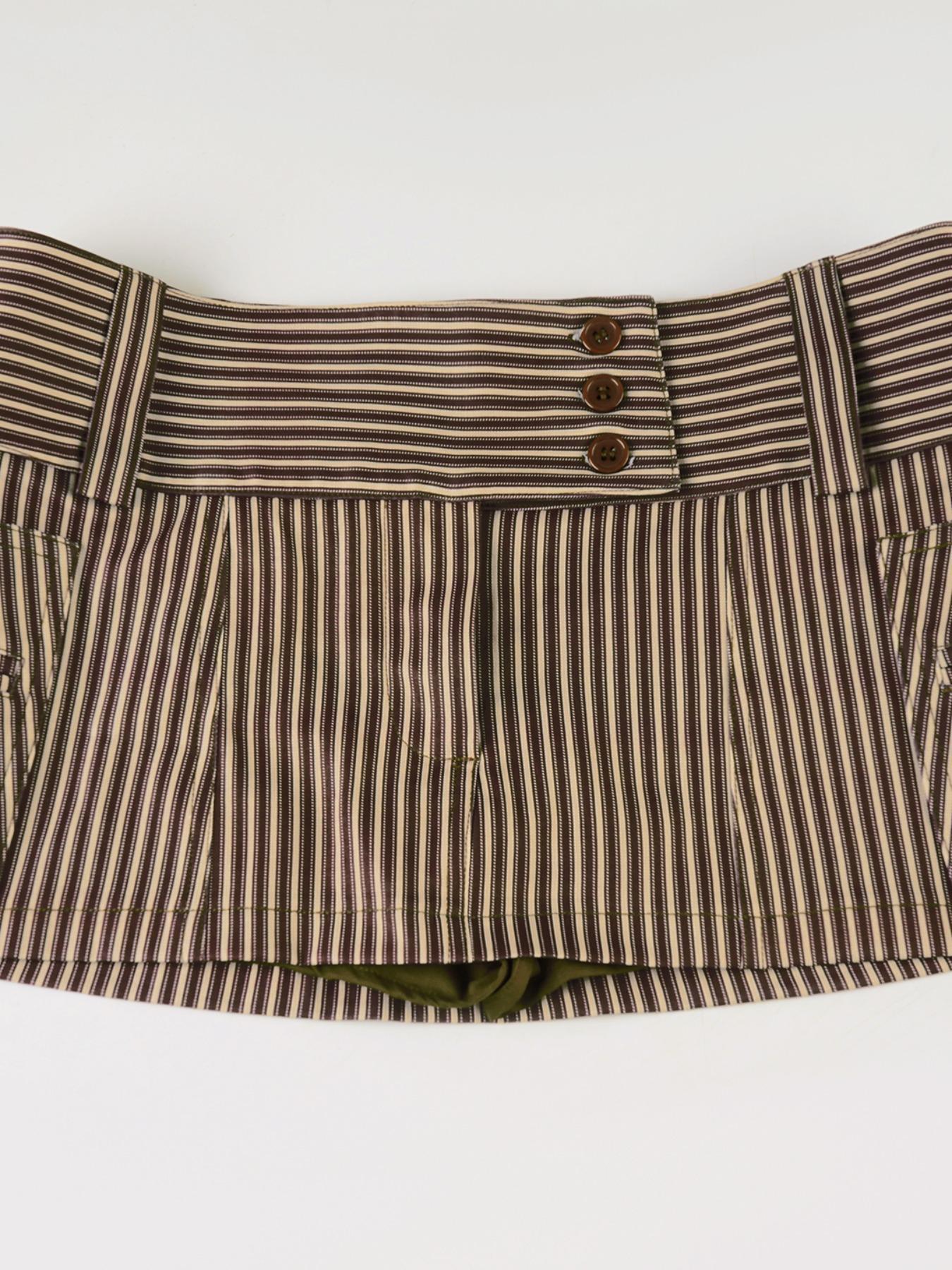 Women's Striped Print 2 in 1 Skirt, Y2K Casual Fashion Mini Skirt for Daily Wear, Ladies Bottoms for All Seasons