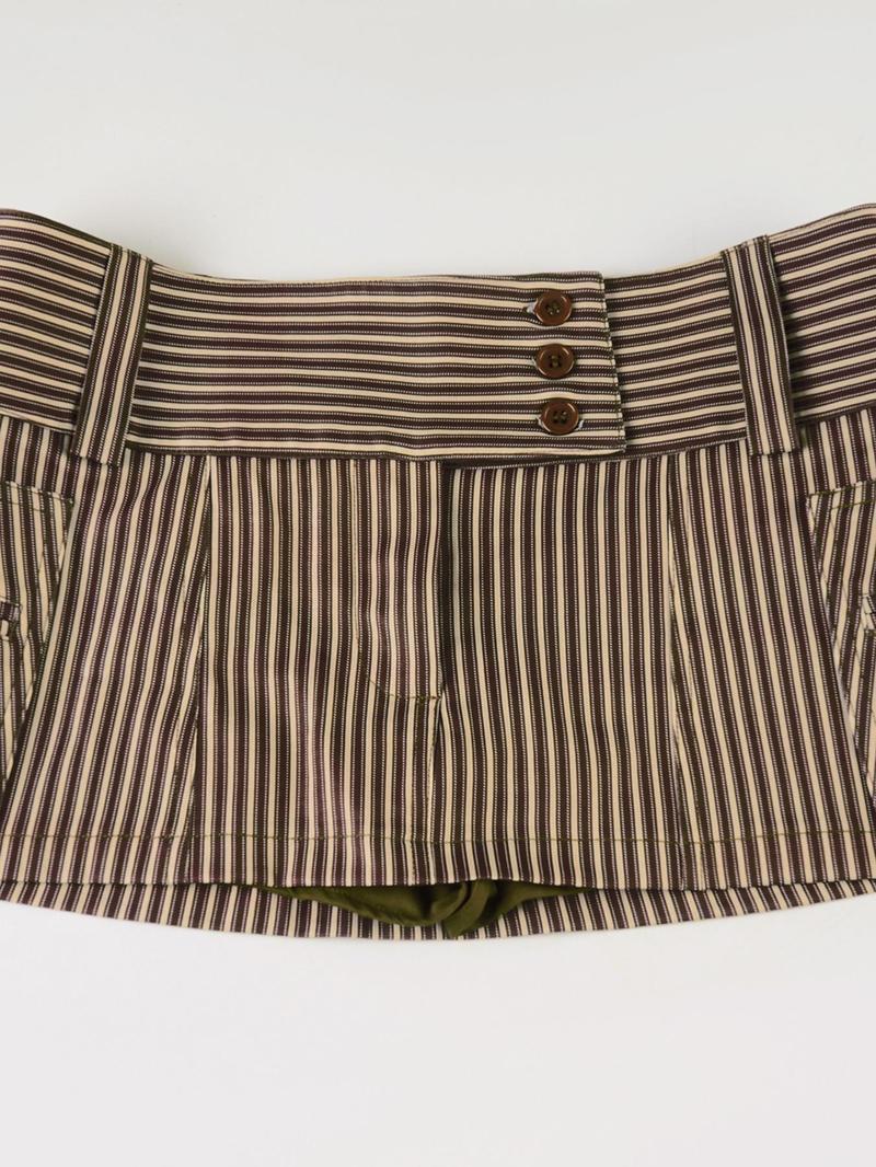 Women's Striped Print 2 in 1 Skirt, Y2K Casual Fashion Mini Skirt for Daily Wear, Ladies Bottoms for All Seasons