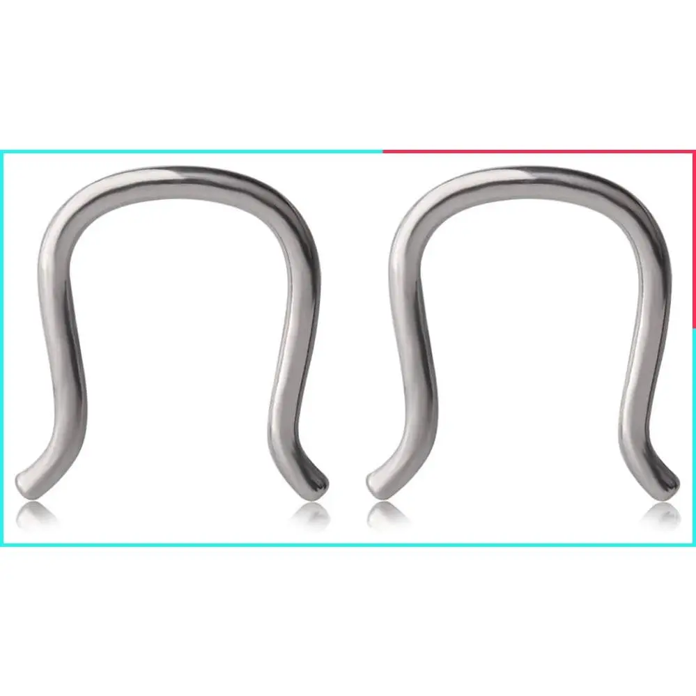 316L Surgical Steel U-Shaped & Staple Nose Septum Hanger Retainer Ring 16G/14G/12G