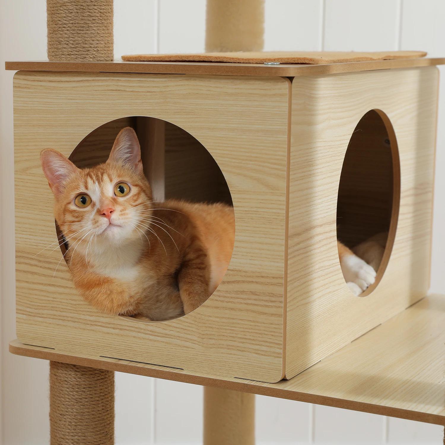 Cat Tree / Tower for Indoor , Cat Condo Cozy Plush House with Hang Ball, Pet Furniture with Scratching Posts cat tree
