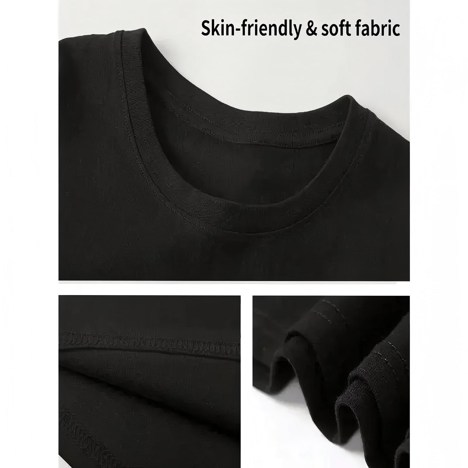 Fun "Deez Nuts" Pattern T-Shirt, Men's Casual Round Neck Short Sleeve T-Shirt, Geometric Pattern Black Streetwear