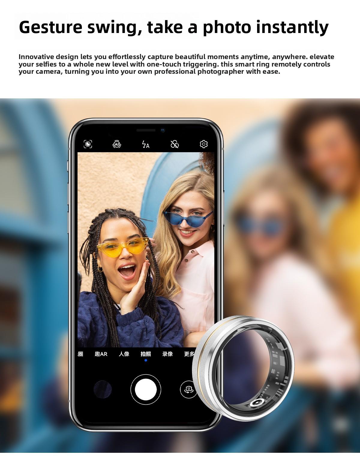 Smart Ring SR01 Fitness Tracker Health Monitor Sleep Blood Oxygen Heart Rate Bluetooth Multi-function Activity Tracker for Sports and Daily Use