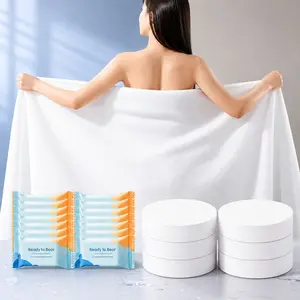 18-Pack Thick Compressed Bath Towels, Disposable Viscose Fiber Hand & Bath Towels, Fda Registered, Ideal for Home Use