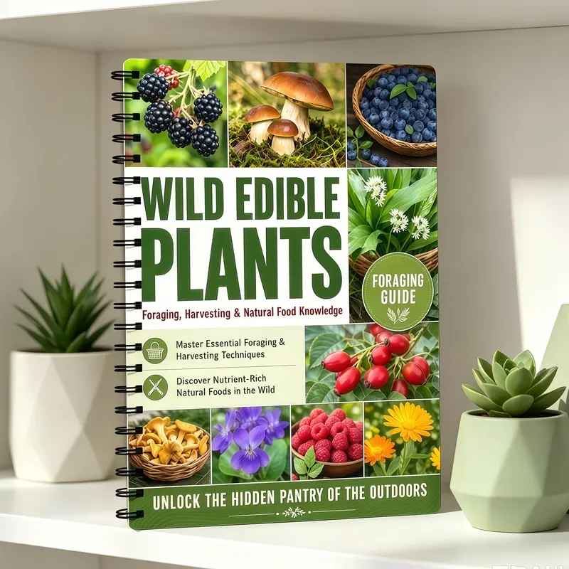 Wild Edible Plants Research Notebook | Wild Vegetable Collection, Edible Plant Identification Journal, Survival Food Log, Wild Herbs, Fruits, and Mushrooms Tracking Book | Outdoor Field Notebook, Suitable for Students, Hikers, Survivalists, and Forest Log