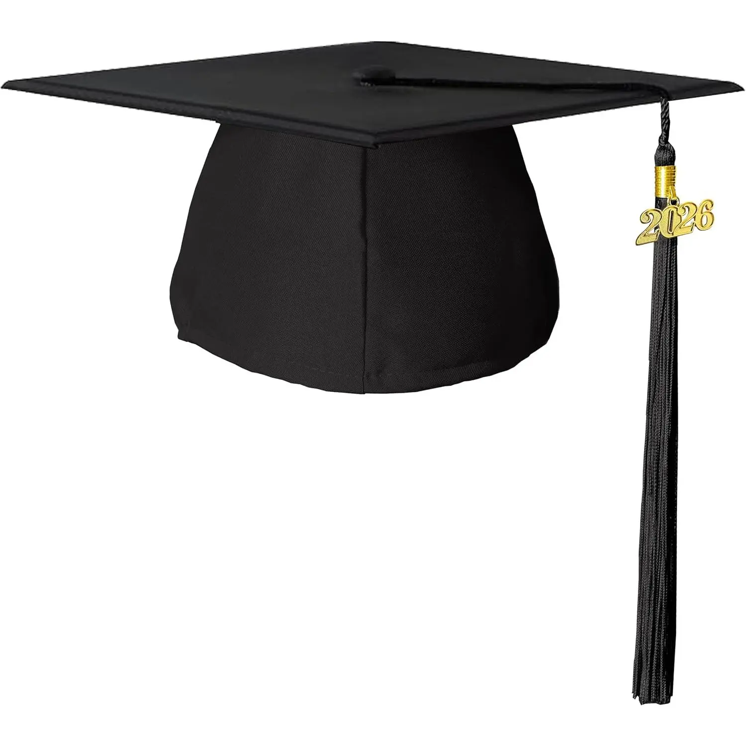 Adult Unisex Matte Graduation Cap with 2026-2027 Tassel Year Charm, for High School & Bachelor Graduates, Matte Fabric, Tassel Charm