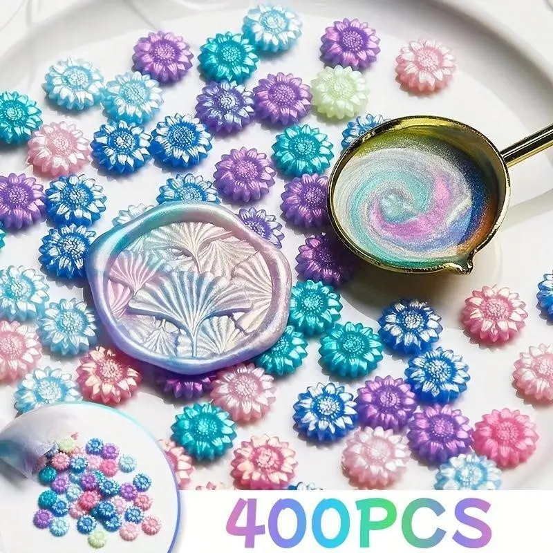 400 Sunflower Wax Seals, Ideal for Stamp Closure, Perfect for Card Decoration, Envelope, Wedding Invitations, Alcohol Packaging, Gift Wrapping