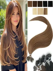 12-22 Inch Nano Ring Human Hair Extensions, 30g/pack, Real Human Hair, Ombre Nano Ring, 30-55cm, Natural Look, Easy to Use