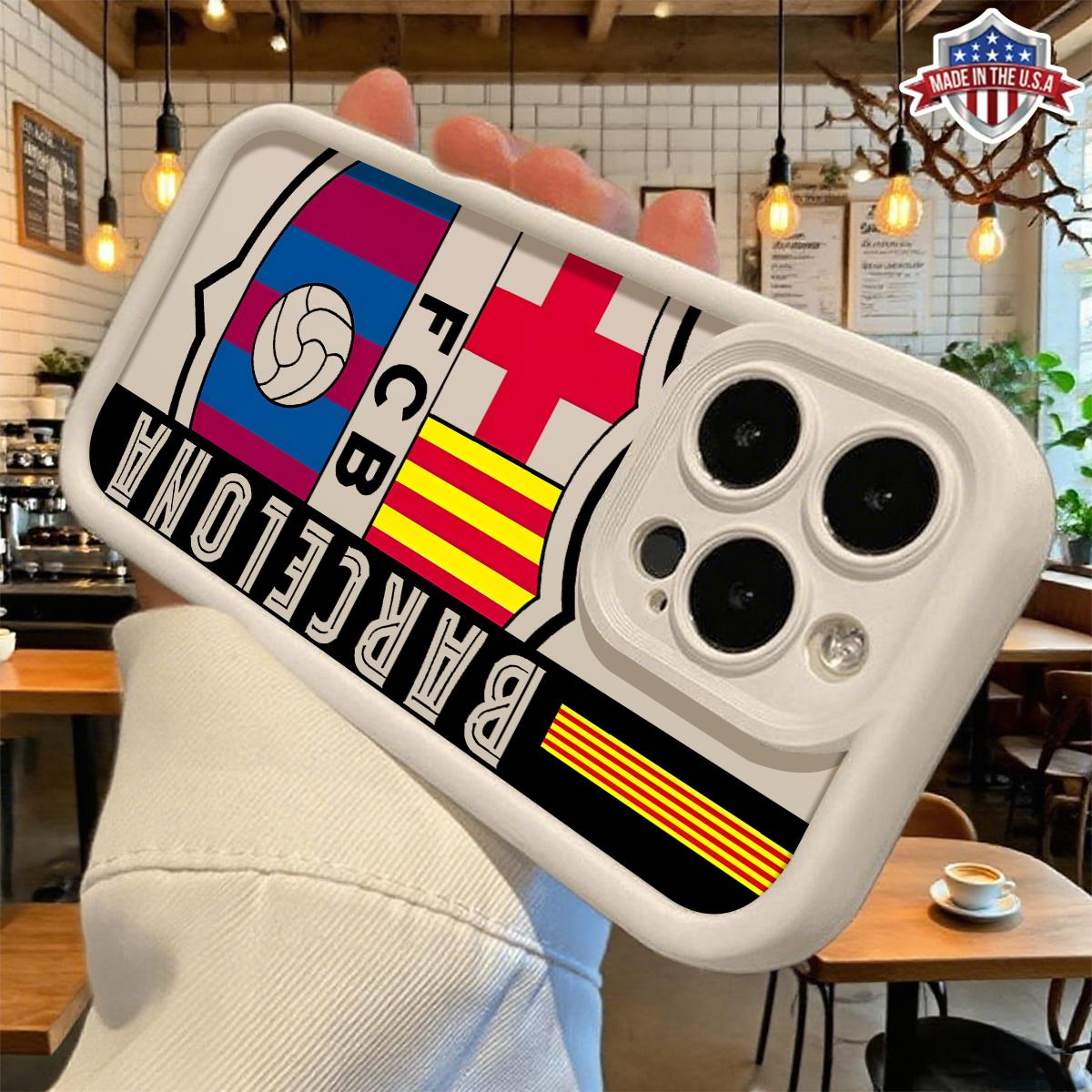 Cool Soccer Club Crest Stripe Pattern Aesthetic Case for iPhone 17 16 15 14 Pro Max 13 12 11 XR XS Plus Air Slim Shockproof Anti Drop Protective Durable TPU Cover