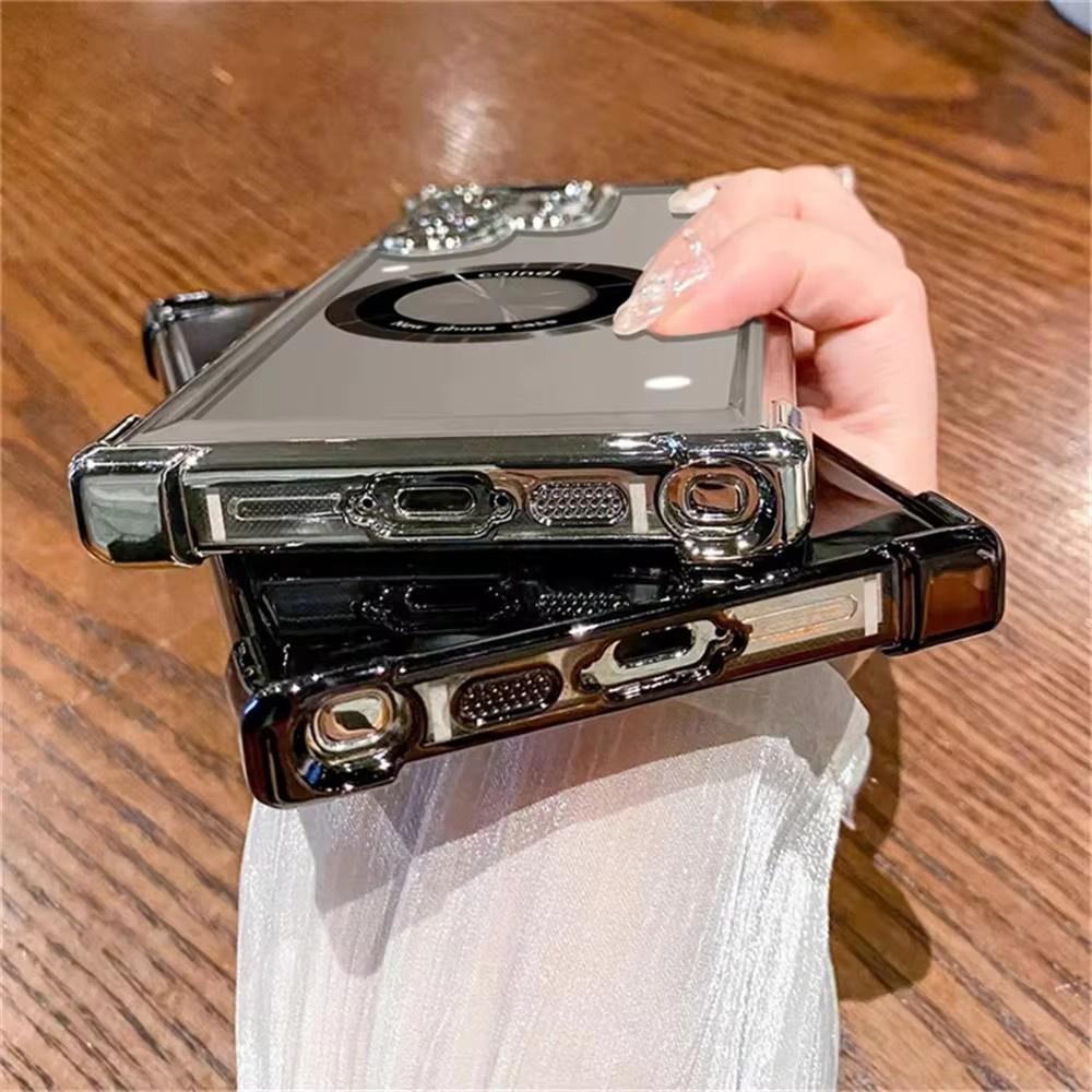 For Samsung Magsafe Electroplating Phone Case S25 S24 S23 S22 Ultra S21 Plus S20 FE 5G Note 20 Shockproof Transparent Magnetic Protective Case