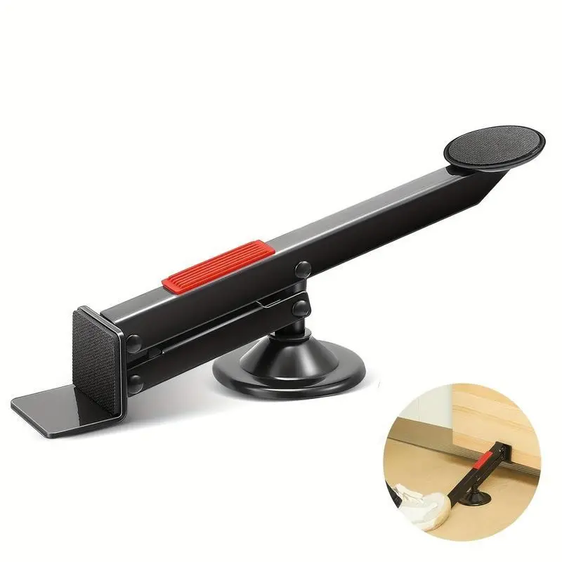 Wood Door Installation Tool, Sturdy Foot-Powered Simplifying Heavy Doors Lifter, Adjustable Door Frame Support, Essential DIY Hardware Accessory