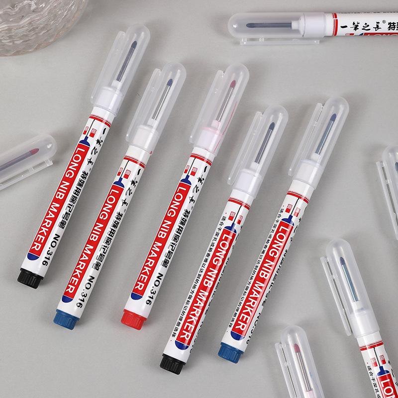 Long Marker Pen, 20pcs/set Waterproof Marker Pen, Multipurpose Deep Hole Marker Pen for Metal, Ceramic, Glass, Leather, Film, Art Markers, Permanent Drawing Markers
